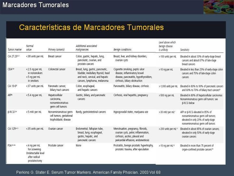 Diapositiva 5 de Marcadores Tumorales