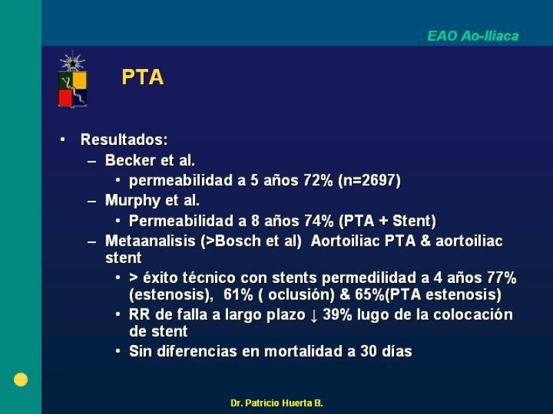 Diapositiva 19 de Tratamiento Quirúrgico de la EAO Aorto- Iliaca