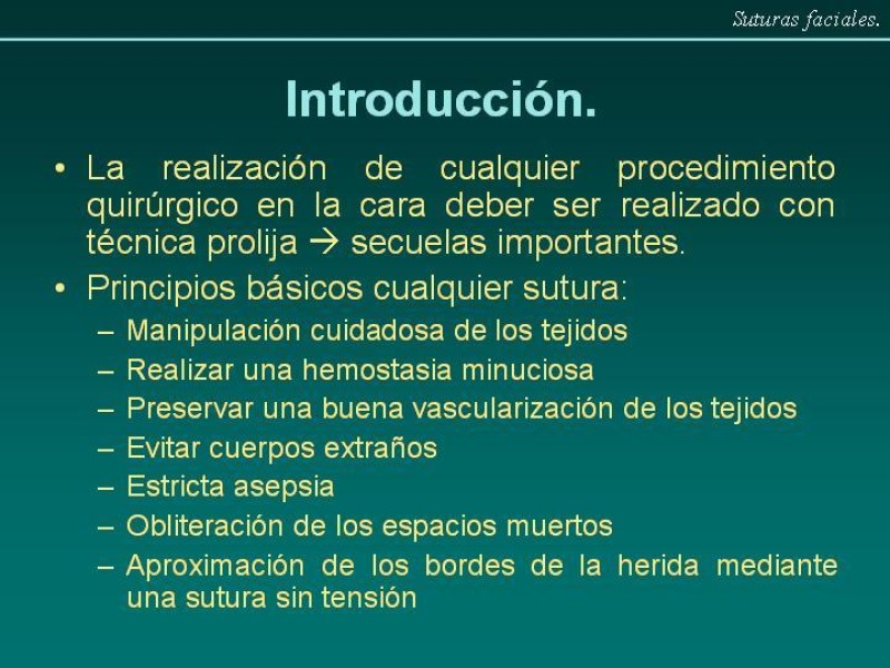 Diapositiva 1 de Suturas Faciales