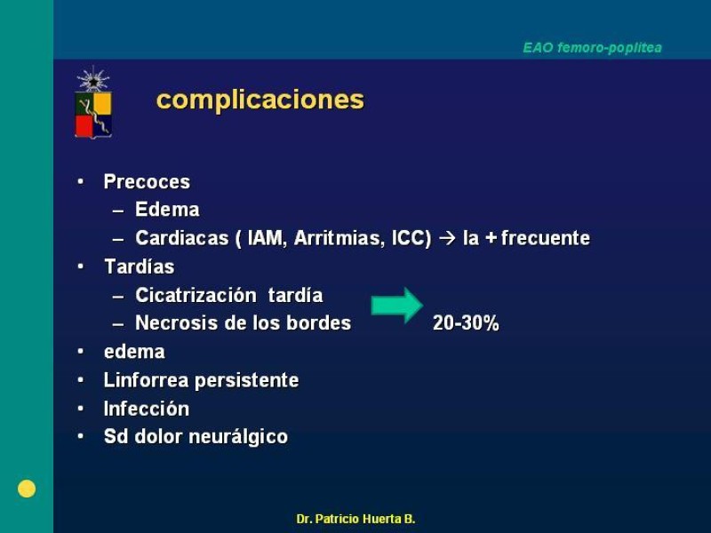 Diapositiva 23 de Tratamiento Quirúrgico de la EAO Fémoro-Poplítea