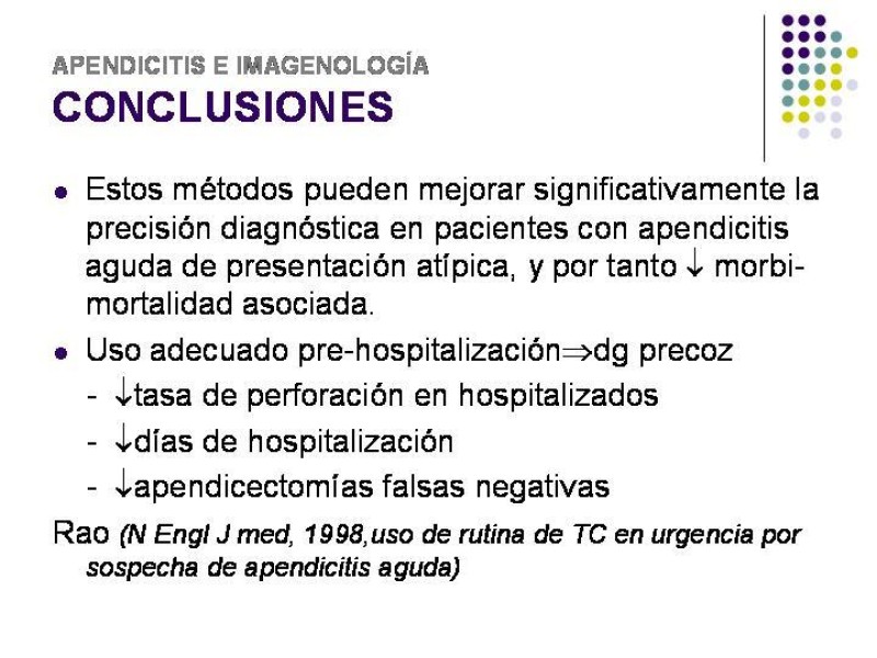 Diapositiva 42 de Imagenología y Apendicitis