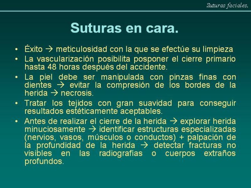 Diapositiva 8 de Suturas Faciales