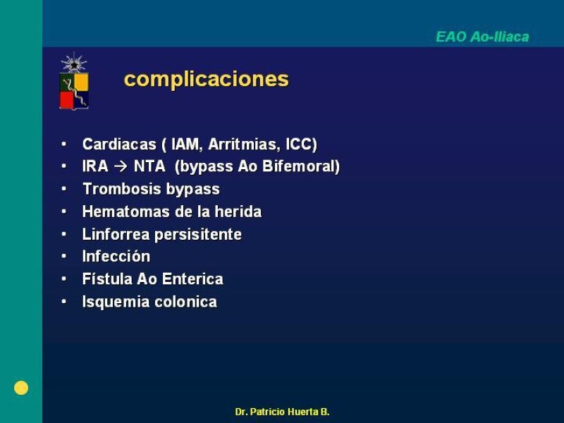 Diapositiva 17 de Tratamiento Quirúrgico de la EAO Aorto- Iliaca