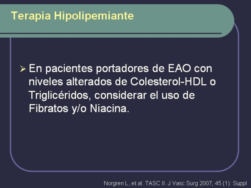 Diapositiva 10 de Tratamiento Médico de la EAO