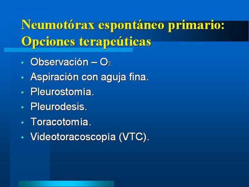 Diapositiva 13 de Neumotórax Espontáneo Primario