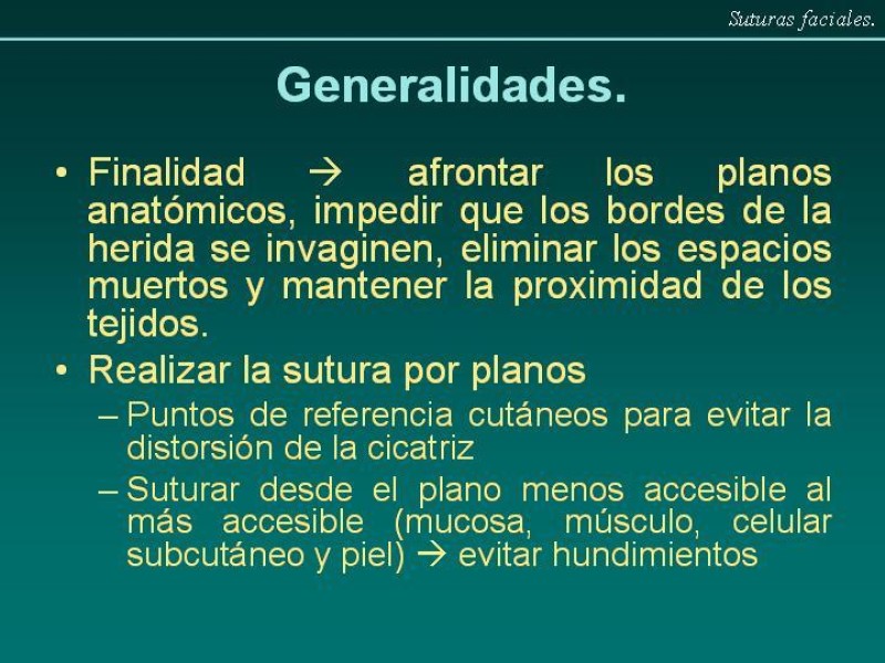 Diapositiva 3 de Suturas Faciales