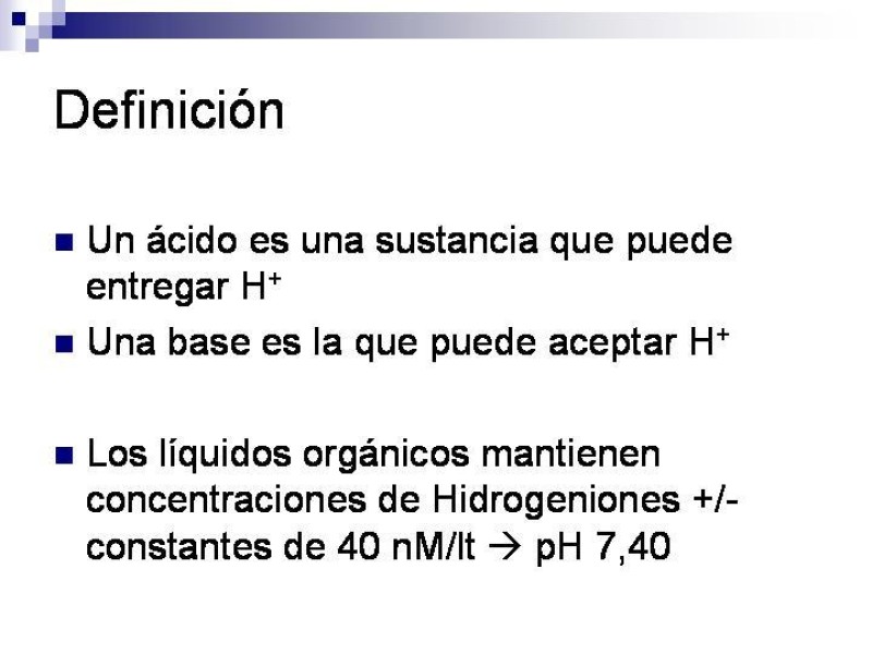 Diapositiva 1 de Equilibrio Ácido-Base