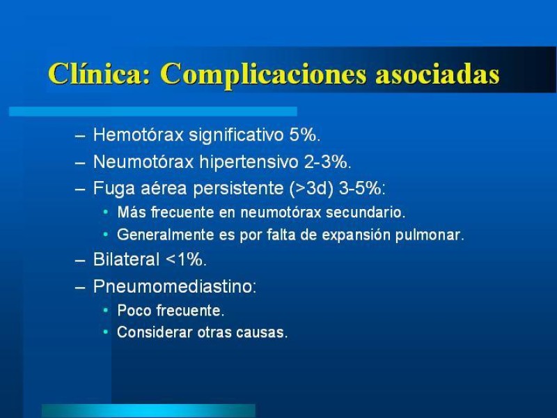 Diapositiva 11 de Neumotórax Espontáneo Primario