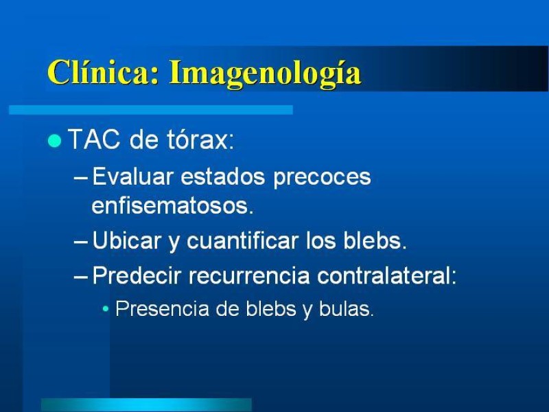 Diapositiva 10 de Neumotórax Espontáneo Primario