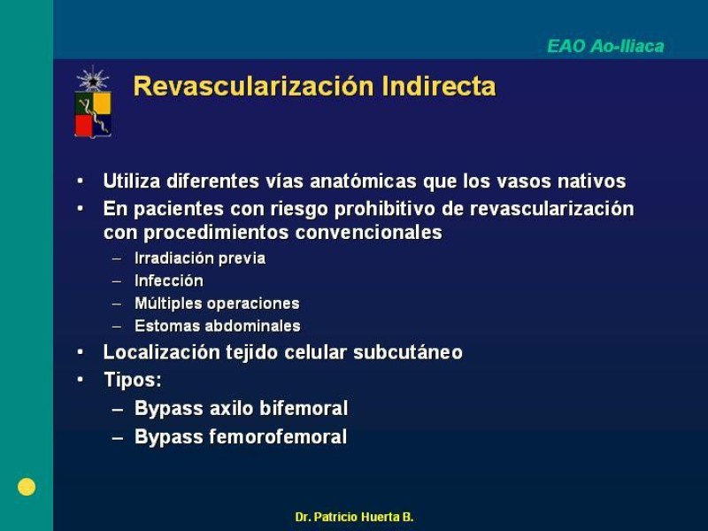 Diapositiva 13 de Tratamiento Quirúrgico de la EAO Aorto- Iliaca