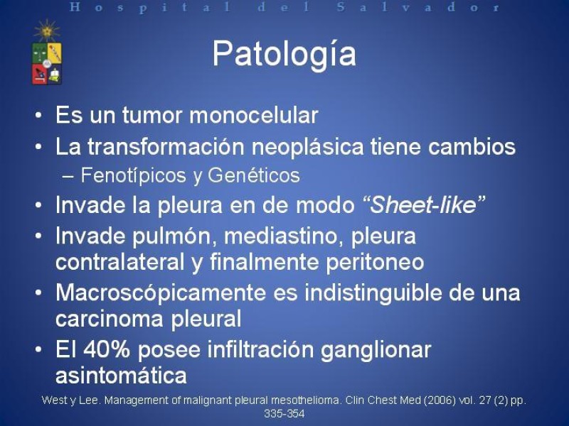 Diapositiva 4 de Mesotelioma Pleural