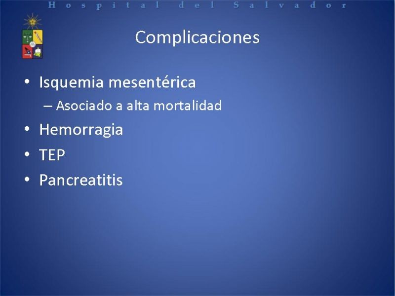 Diapositiva 22 de Complicaciones cirugía bariátrica: Plicatura gástrica ytrombosis portomesentérica 