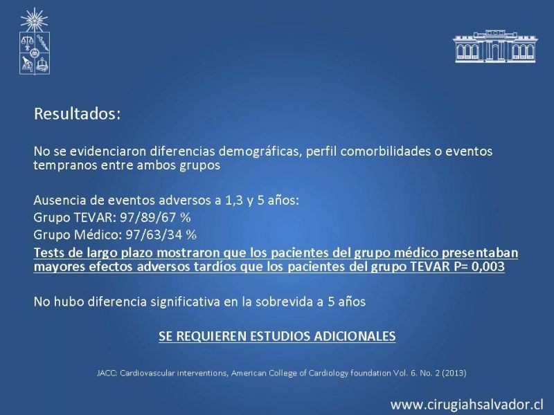 Diapositiva 37 de Manejo Endovascular vs Médico en disección aórtica Tipo B