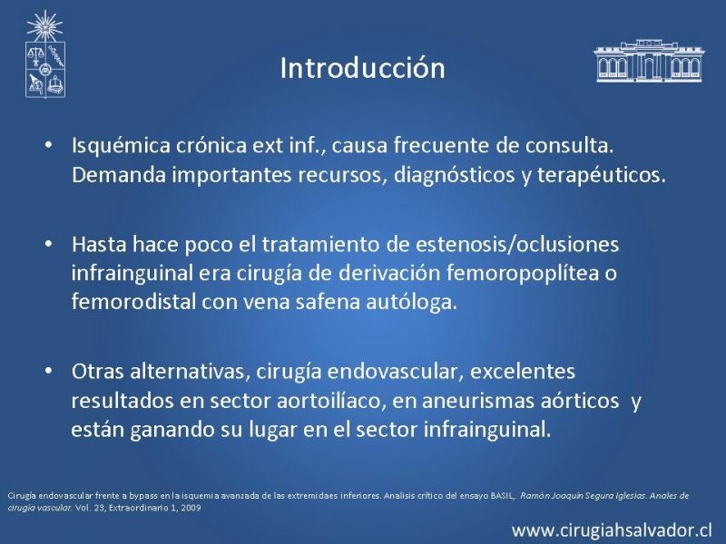 Diapositiva 2 de Manejo abierto vs endovascular en enf. Femoro poplítea