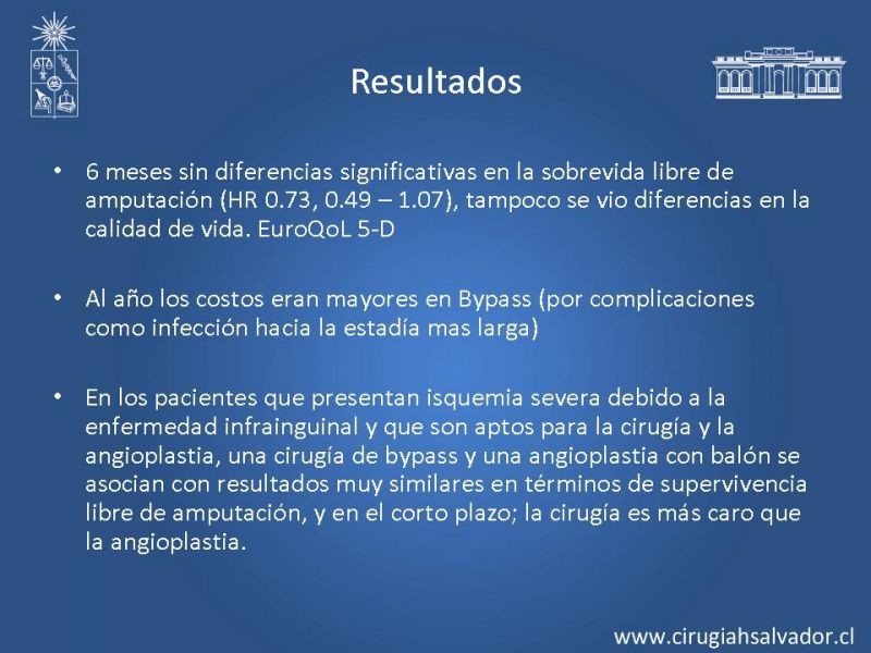 Diapositiva 15 de Manejo abierto vs endovascular en enf. Femoro poplítea