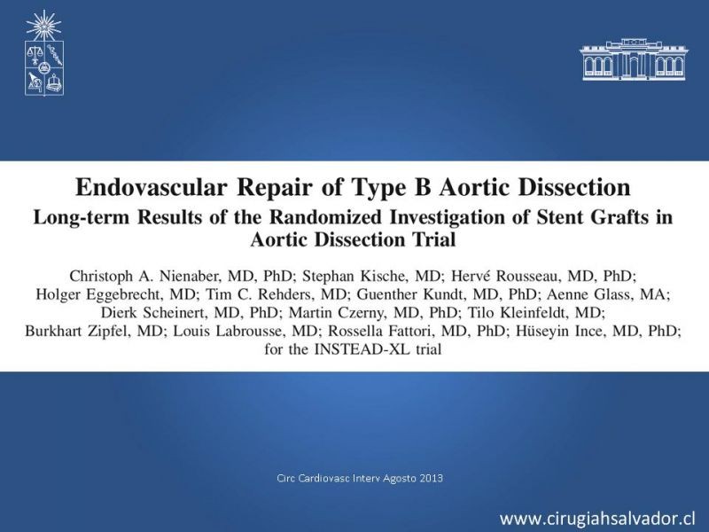 Diapositiva 62 de Manejo Endovascular vs Médico en disección aórtica Tipo B