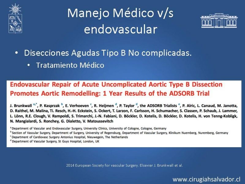 Diapositiva 22 de Manejo Endovascular vs Médico en disección aórtica Tipo B