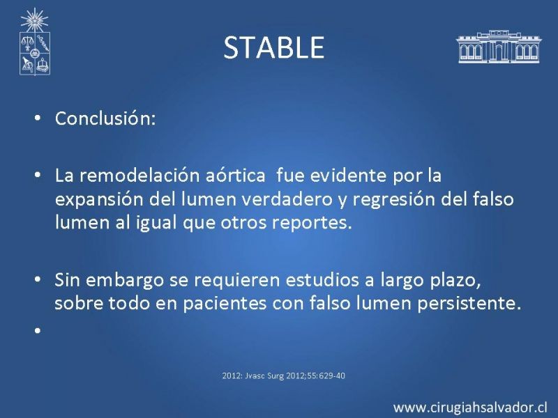 Diapositiva 45 de Manejo Endovascular vs Médico en disección aórtica Tipo B