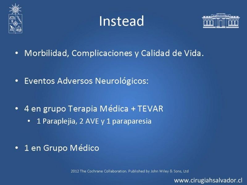 Diapositiva 56 de Manejo Endovascular vs Médico en disección aórtica Tipo B