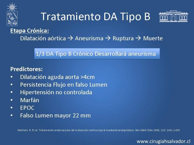 Diapositiva 18 de Manejo Endovascular vs Médico en disección aórtica Tipo B