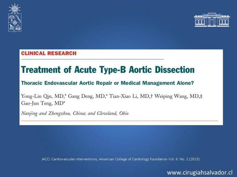 Diapositiva 34 de Manejo Endovascular vs Médico en disección aórtica Tipo B