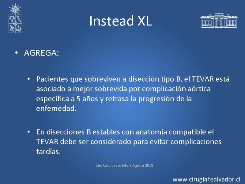 Diapositiva 64 de Manejo Endovascular vs Médico en disección aórtica Tipo B