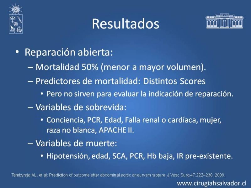 Diapositiva 36 de Aneurisma Aórtico Abdominal Roto