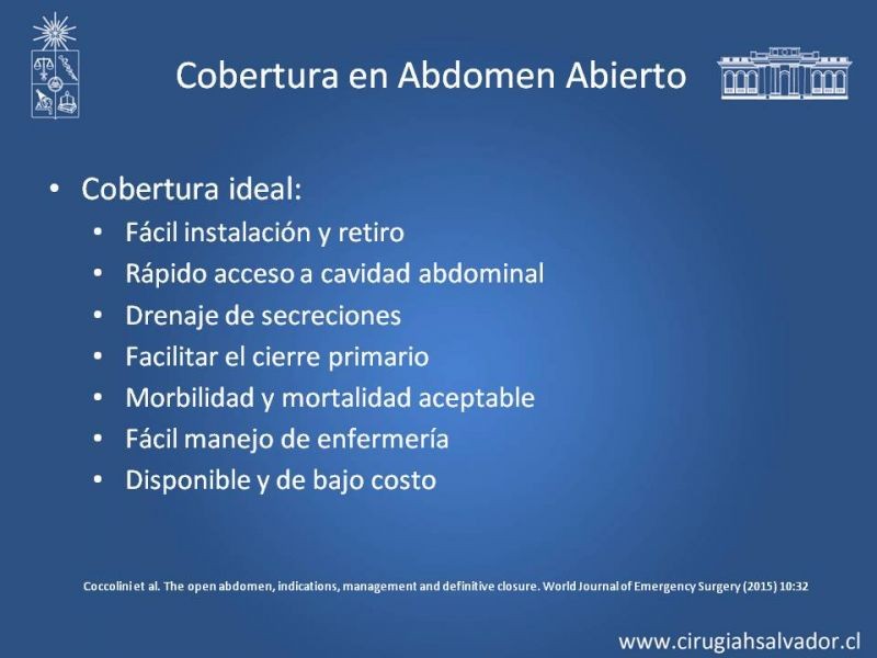 Diapositiva 4 de Alternativas de Cobertura en Abdomen Abierto
