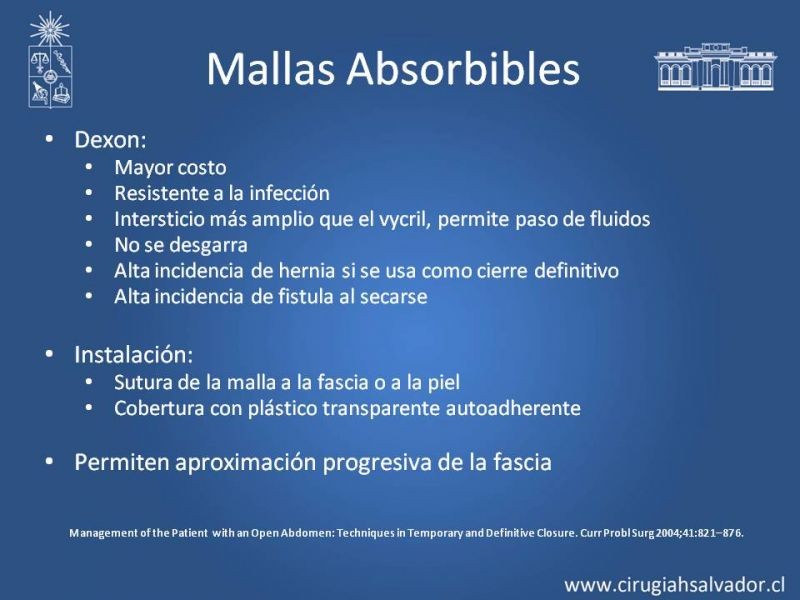 Diapositiva 11 de Alternativas de Cobertura en Abdomen Abierto