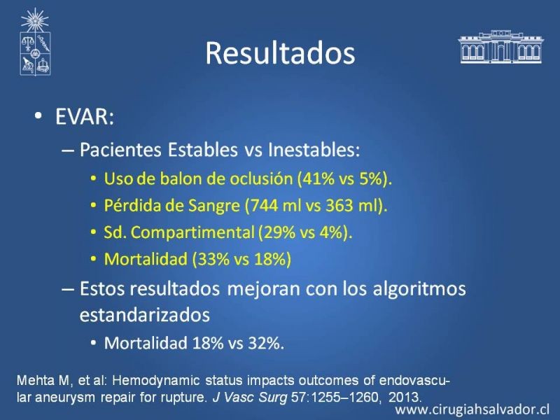 Diapositiva 42 de Aneurisma Aórtico Abdominal Roto