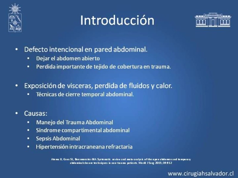 Diapositiva 2 de Open Abdomen (Laparostomía Contenida)