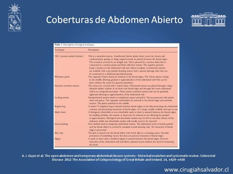 Diapositiva 37 de Alternativas de Cobertura en Abdomen Abierto