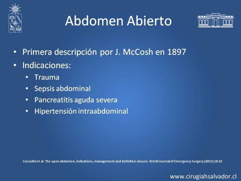Diapositiva 1 de Alternativas de Cobertura en Abdomen Abierto