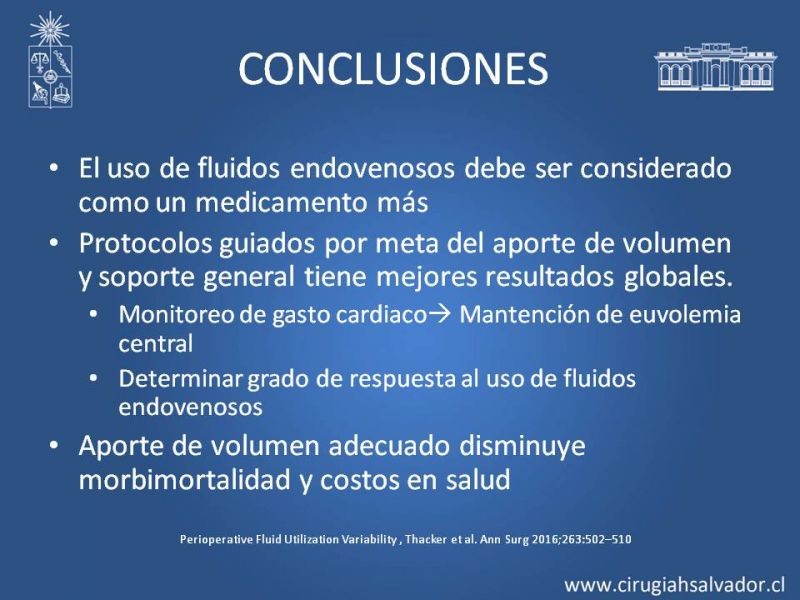 Diapositiva 19 de Aporte de volumen en paciente operado: Restricción del volumen vs. Aporte enérgico