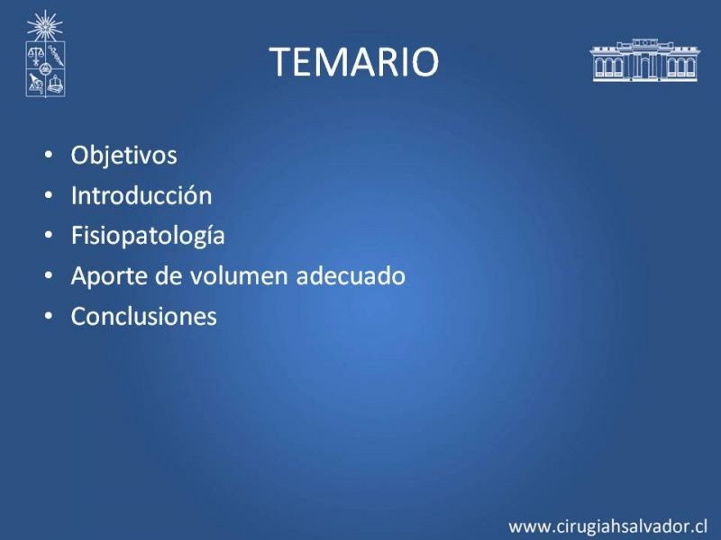 Diapositiva 1 de Aporte de volumen en paciente operado: Restricción del volumen vs. Aporte enérgico