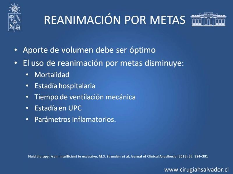 Diapositiva 16 de Aporte de volumen en paciente operado: Restricción del volumen vs. Aporte enérgico