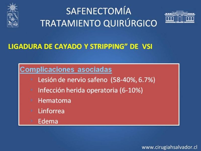 Diapositiva 20 de Safenectomía: técnica y resultados a largo plazo