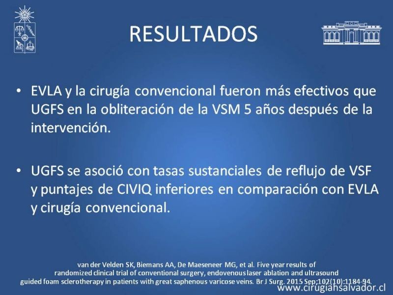 Diapositiva 45 de Safenectomía: técnica y resultados a largo plazo
