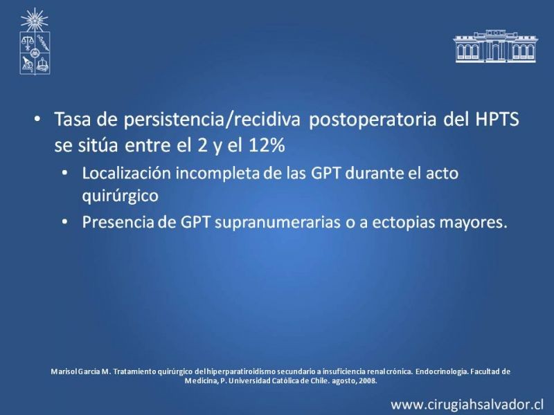 Diapositiva 17 de Hiperparatiroidismo 2°: Estudio, manejo e indic. Qx