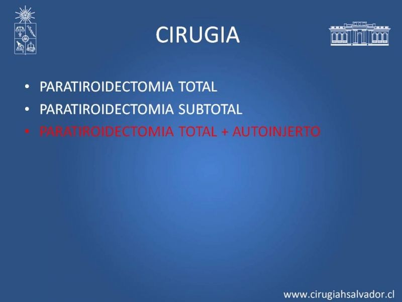 Diapositiva 15 de Hiperparatiroidismo 2°: Estudio, manejo e indic. Qx