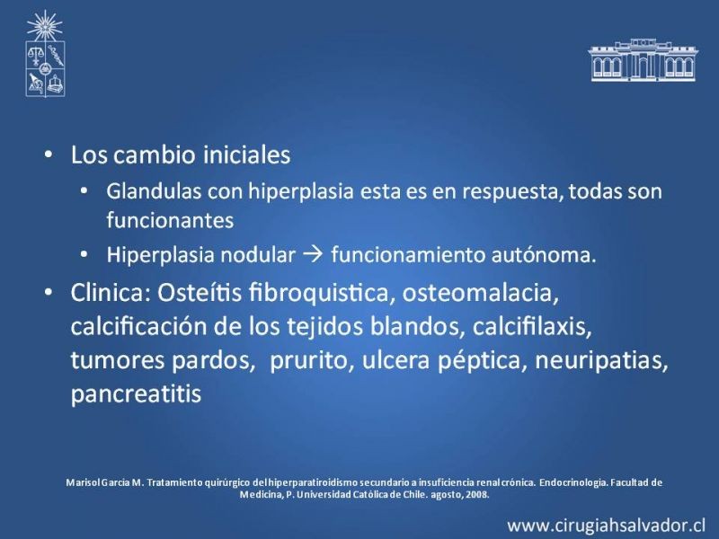 Diapositiva 7 de Hiperparatiroidismo 2°: Estudio, manejo e indic. Qx