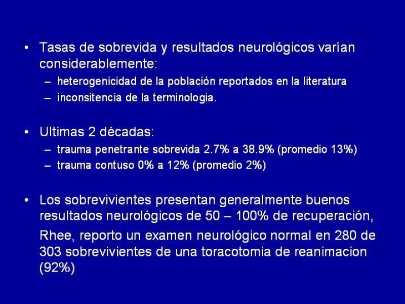 Diapositiva 30 de Toracotomía de Reanimación