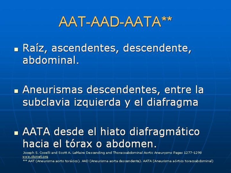 Diapositiva 4 de Aneurisma aórtico toracoabdominal (AATA)
