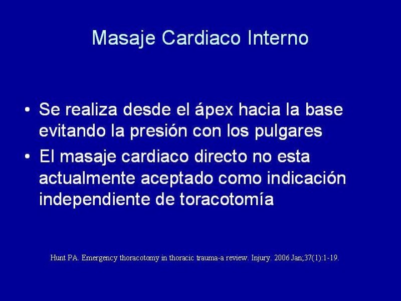 Diapositiva 16 de Toracotomía de Reanimación