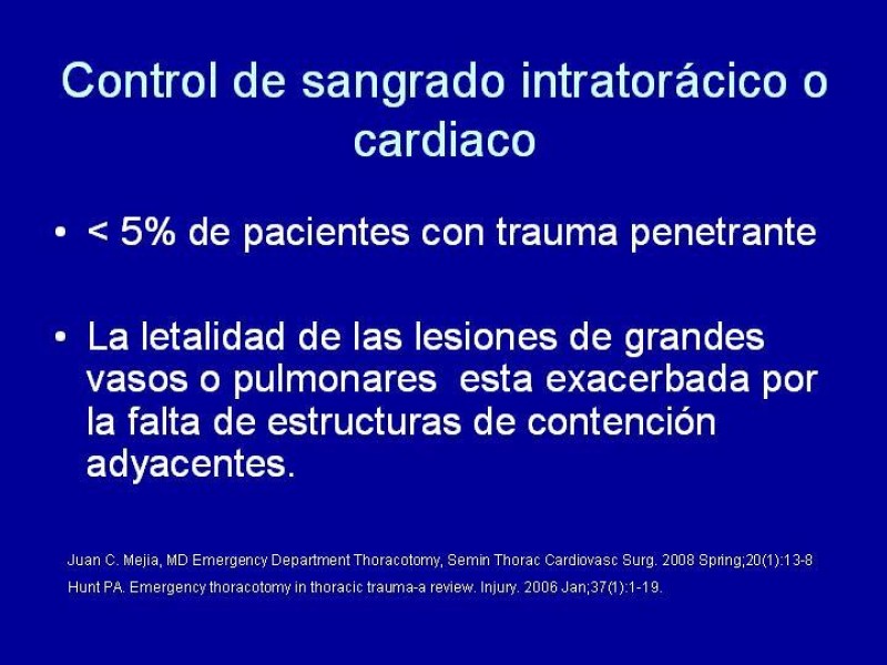 Diapositiva 12 de Toracotomía de Reanimación