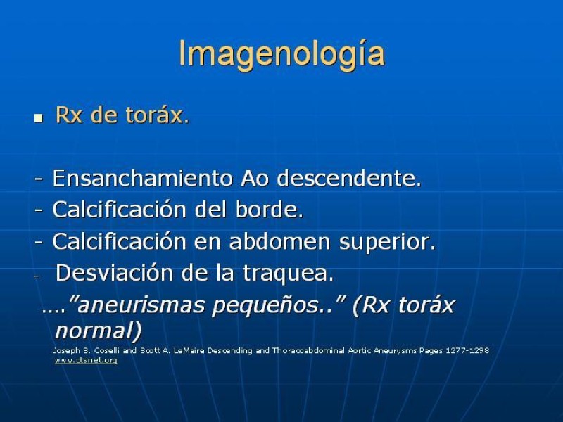 Diapositiva 19 de Aneurisma aórtico toracoabdominal (AATA)
