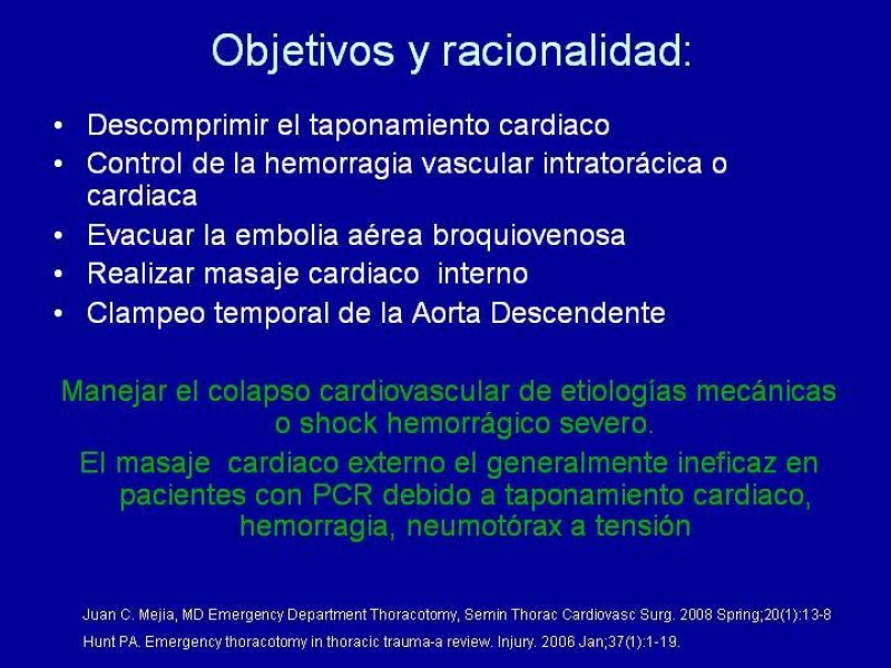 Diapositiva 9 de Toracotomía de Reanimación