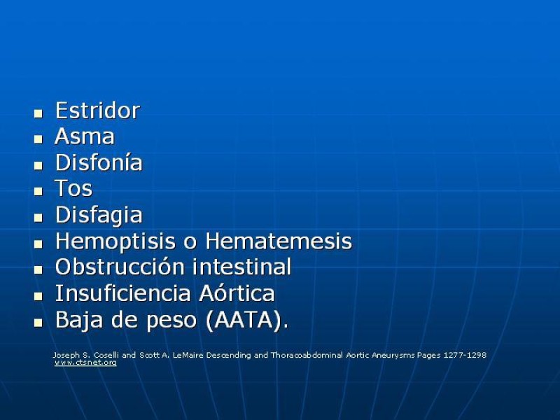 Diapositiva 16 de Aneurisma aórtico toracoabdominal (AATA)