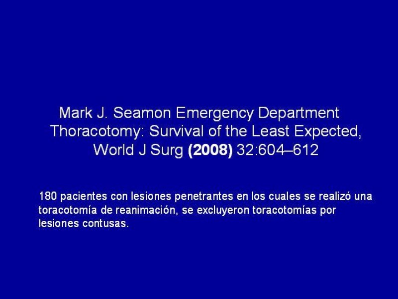 Diapositiva 33 de Toracotomía de Reanimación