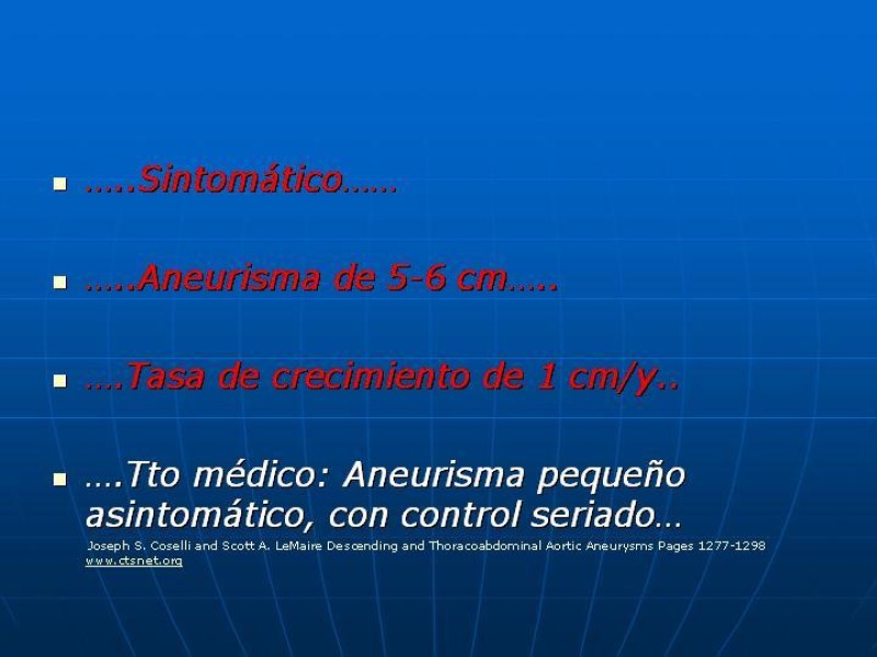 Diapositiva 47 de Aneurisma aórtico toracoabdominal (AATA)